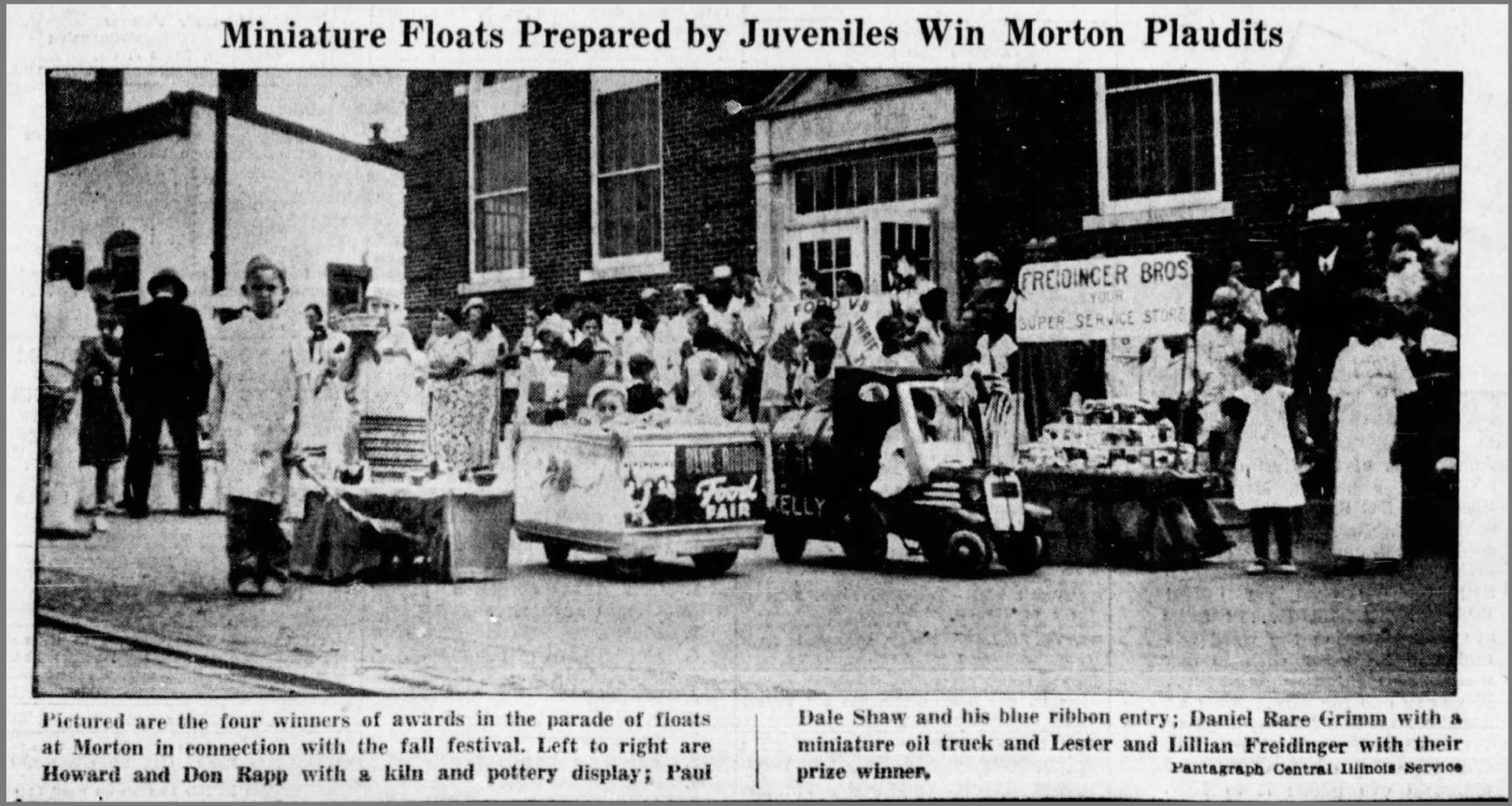 Miniature Floats Prepared by Juveniles Win Morton Plaudits